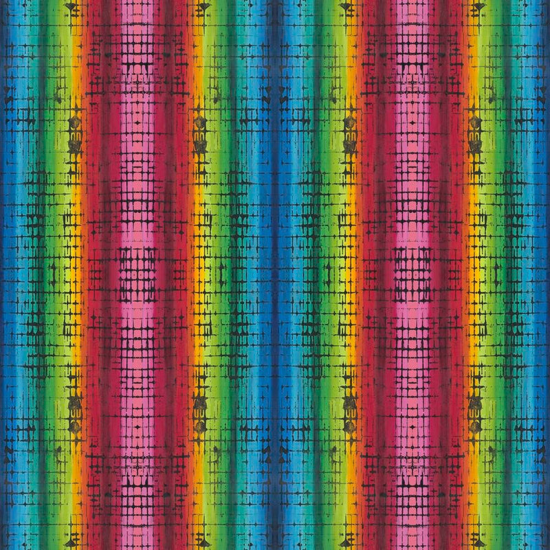 Rainbow - Multi - Sold by the Half Yard - Butterfly Fields by Sue Penn - PWSP066.MULTI