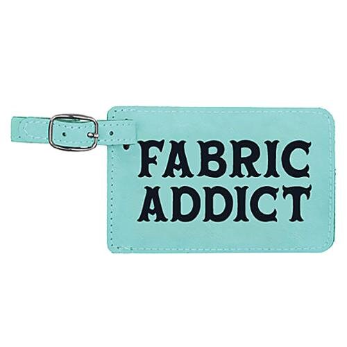 Sewing Luggage Tag - Fabric Addict Teal