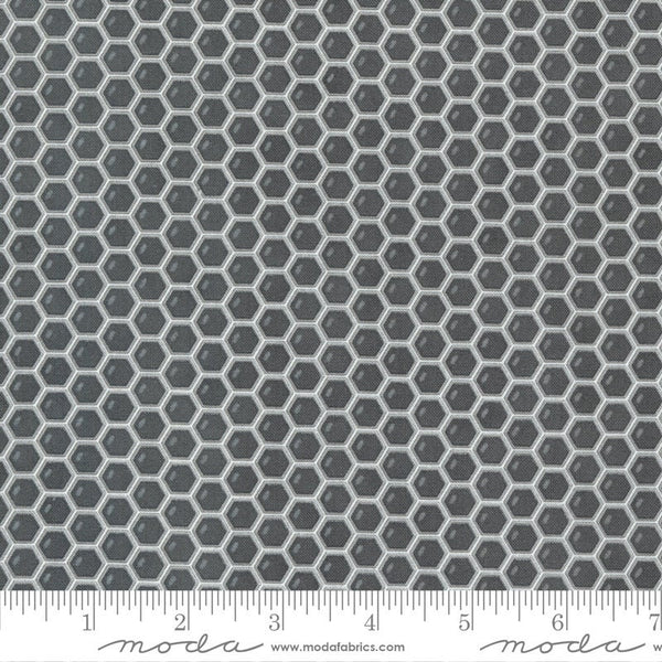 Honeycomb on Beeskep Charcoal - Sold by the Half Yard - Honey and Lavender by Deb Strain for Moda Fabrics - 56085 17