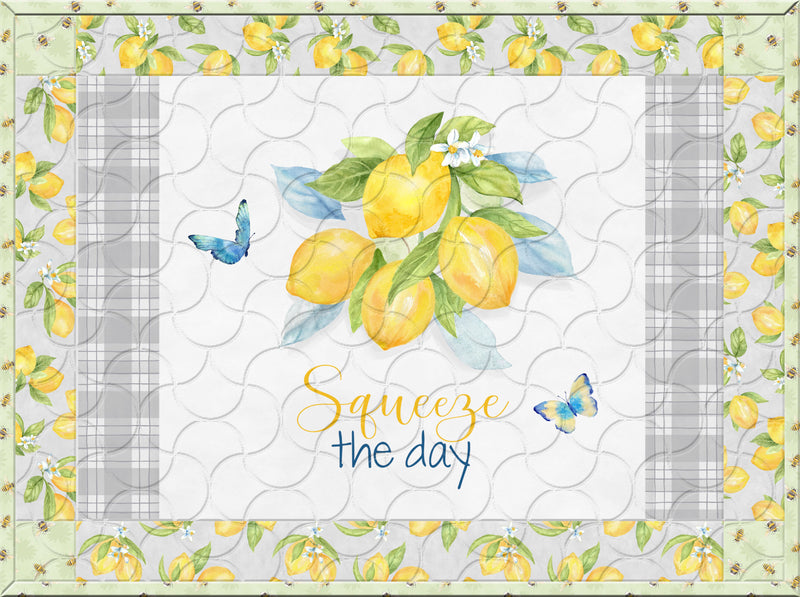 Zest for Life Placemat Panel - 24" x 44" - Cynthia Coulter for Wilmington Prints - Lemon Fabric - 19151-954