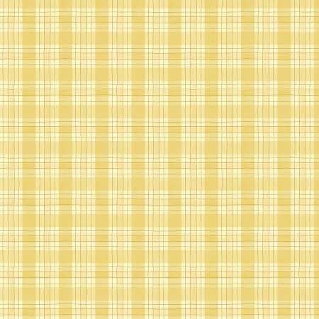 Zest for Life Yellow Plaid - Priced by the Half Yard - Cynthia Coulter for Wilmington Prints - Lemon Fabric - 19159-555