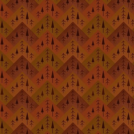 Tree Mountain Zig Zag Flannel Rust - Priced by the Half Yard - The Mountains are Calling by Janet Nesbitt for Henry Glass - F-3133-35 Rust