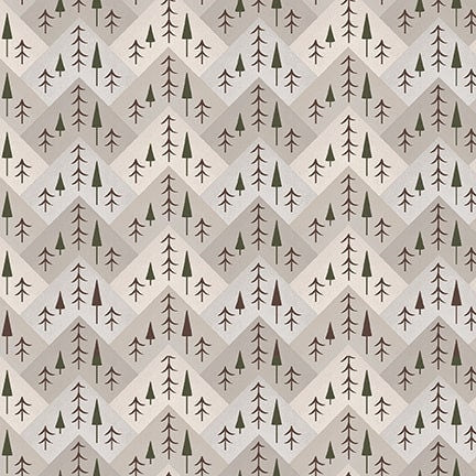 Tree Mountain Zig Zag Flannel Cream - Priced by the Half Yard - The Mountains are Calling by Janet Nesbitt for Henry Glass - F-3133-44 Cream