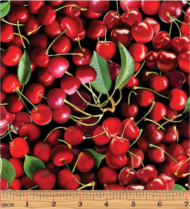 Packed Cherries Red - Priced by the Half Yard - Cherry Hill by Kanvas Studio for Benartex - 14315-10