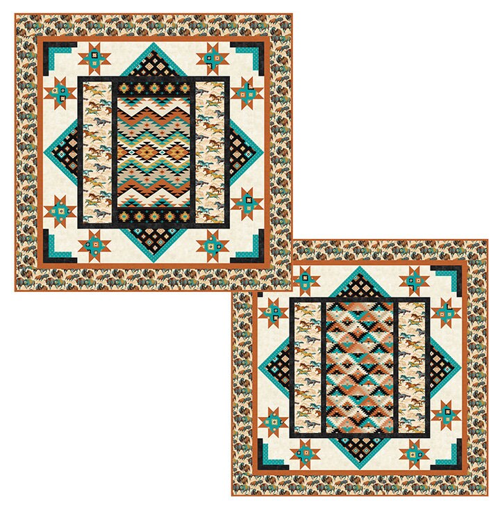 Navajo Turquoise - Priced by the Half Yard - Southwest Vista - Deborah Edwards for Northcott Fabrics - 25627 66