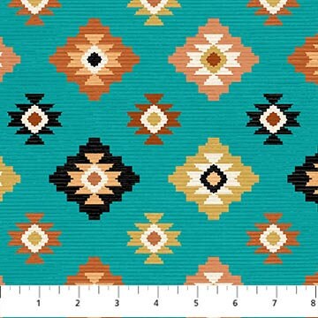 Navajo Turquoise - Priced by the Half Yard - Southwest Vista - Deborah Edwards for Northcott Fabrics - 25627 66