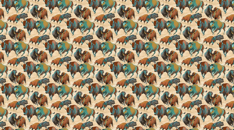 Bison - Priced by the Half Yard - Southwest Vista - Deborah Edwards for Northcott Fabrics - 25629 12