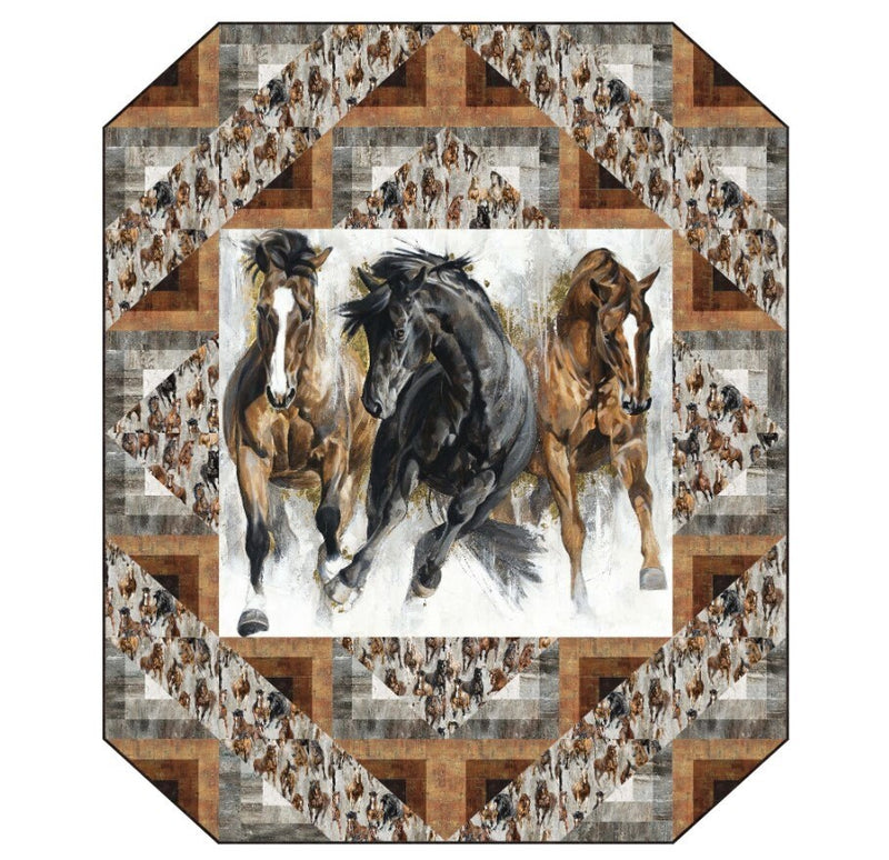 Stallion Border Stripe - Priced by the Half Yard - Elise Genest for Northcott Fabrics - 26811 92