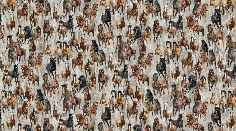 Stallions - Priced by the Half Yard - Elise Genest for Northcott Fabrics - 26812 92