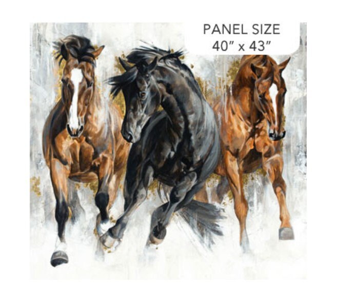 Stallion Panel 40" x 44" - Elise Genest for Northcott Fabrics - P26810 92