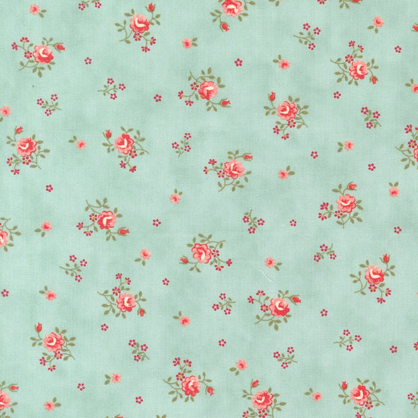 Peaceful Posies Florals Aqua - Priced by the Half Yard - Etchings - Parkinson's Foundation - 3 Sisters - Moda Fabrics - 44336 12