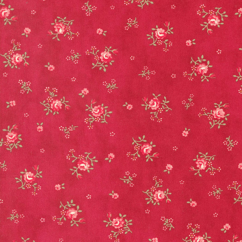 Peaceful Posies Florals Red - Priced by the Half Yard - Etchings - Parkinson's Foundation - 3 Sisters - Moda Fabrics - 44336 13