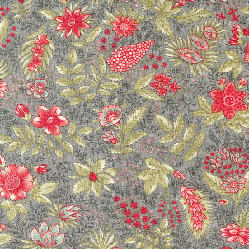 Joyful Jacobean Florals Slate - Priced by the Half Yard - Etchings - Parkinson's Foundation - 3 Sisters - Moda Fabrics - 44331 14