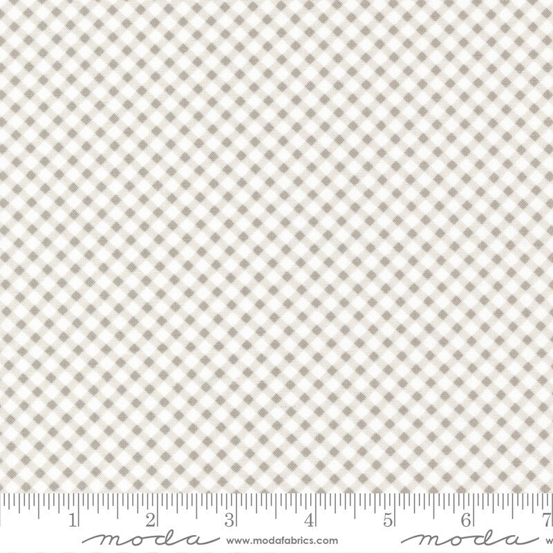 Gingham Checks Pebble - Priced by the Half Yard - Ellie by Brenda Riddle Designs for Moda Fabrics - 18765 28