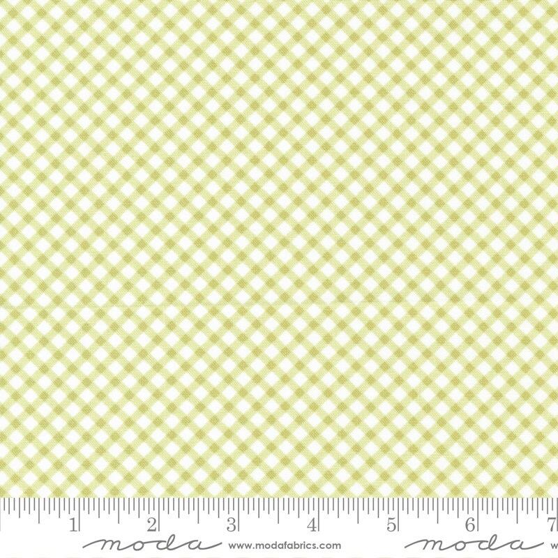 Gingham Checks Green - Priced by the Half Yard - Ellie by Brenda Riddle Designs for Moda Fabrics - 18765 24