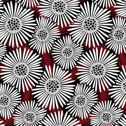 Daisies Black - Priced by the Half Yard - Color Pop Studio for Blank Quilting - 3138-99