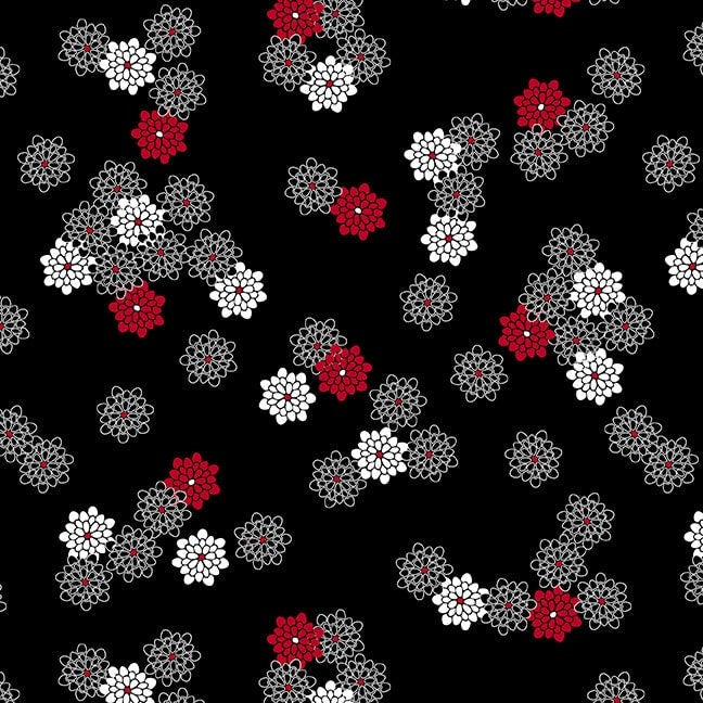 Flowers Black - Priced by the Half Yard - Color Pop Studio for Blank Quilting - 3139-99