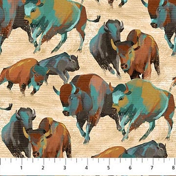 Bison - Priced by the Half Yard - Southwest Vista - Deborah Edwards for Northcott Fabrics - 25629 12