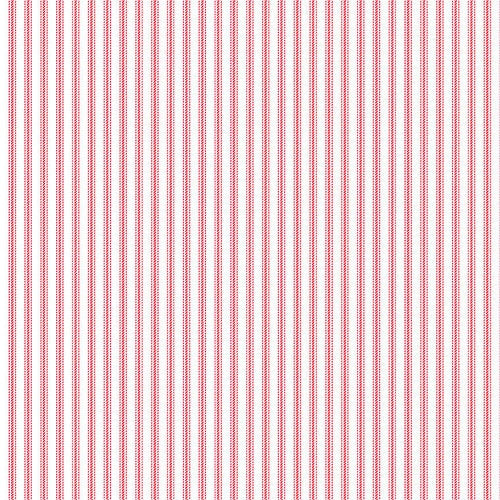 Red Ticking Stripe on White - Priced by the Half Yard - Stitching Housewives for Henry Glass Fabrics - Q9827-8