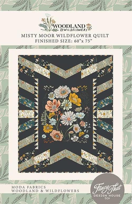 Misty Moor Wildflower Quilt Kit featuring Woodland & Wildflower fabric from Fancy That Design House - 60" x 75"
