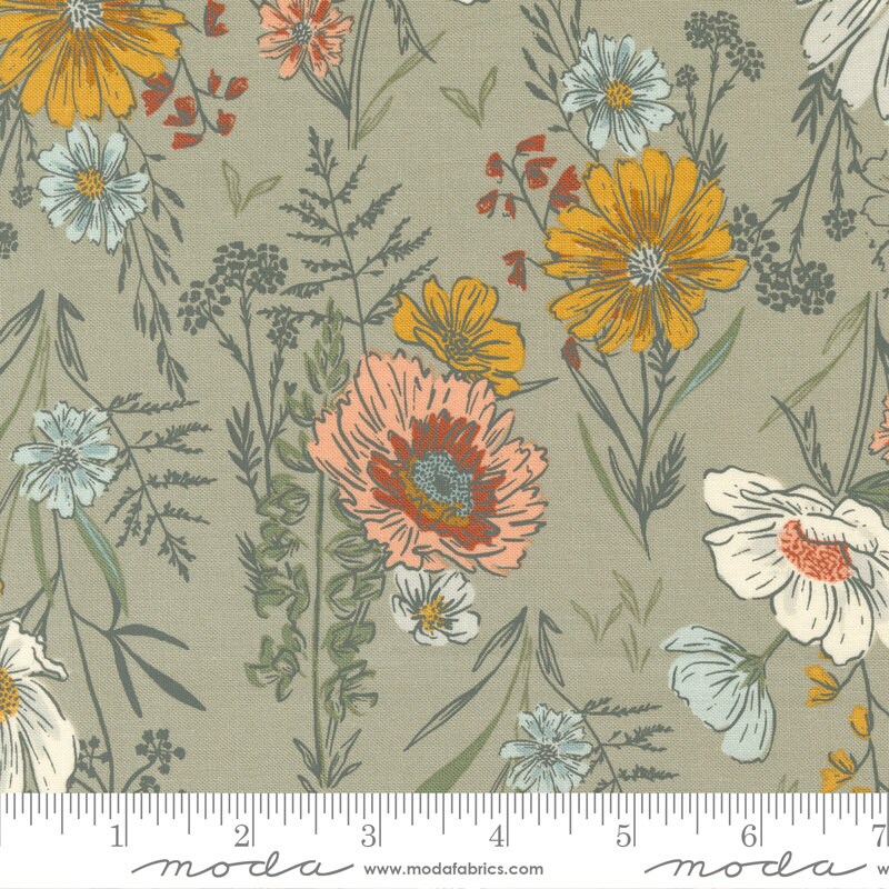 Wildflower Wonder Floral Taupe - Priced by the Half Yard - Woodland & Wildflowers - Fancy That Design House for Moda - 45580 13