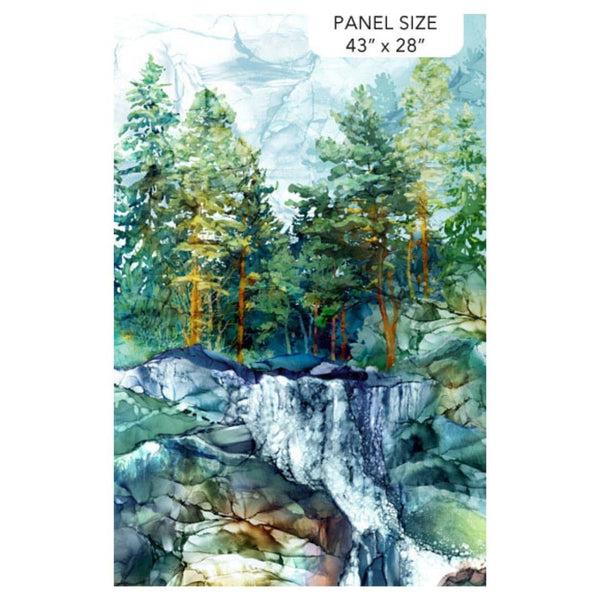 Cedarcrest Falls 28" Panel in Teal - 28" x 44" - Cedarcrest Falls - Deborah Edwards for Northcott Fabrics - DP26905-66