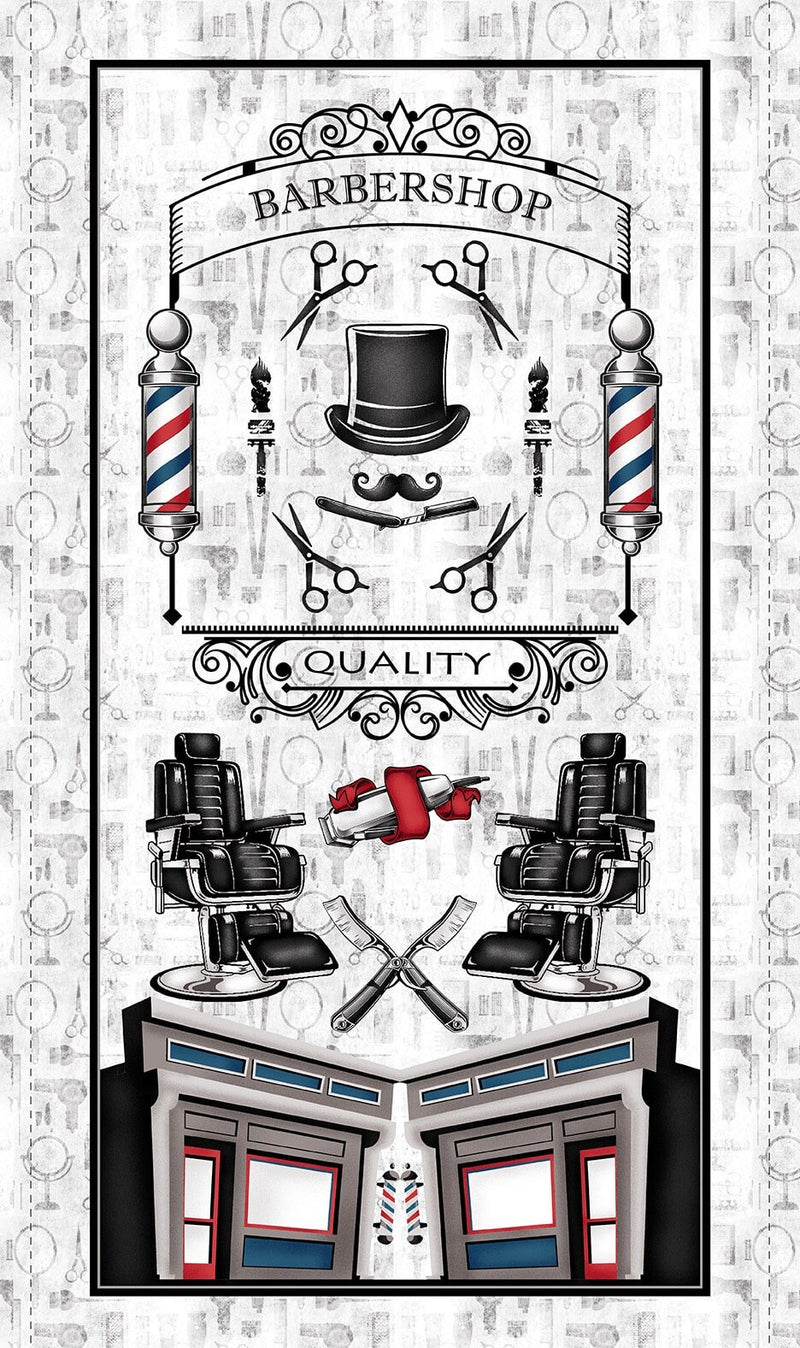 Barbershop Panel 24" x 44" - Priced by the Half Yard - Hipster by Rodrigo Pontes for Blank Quilting - 3110-95