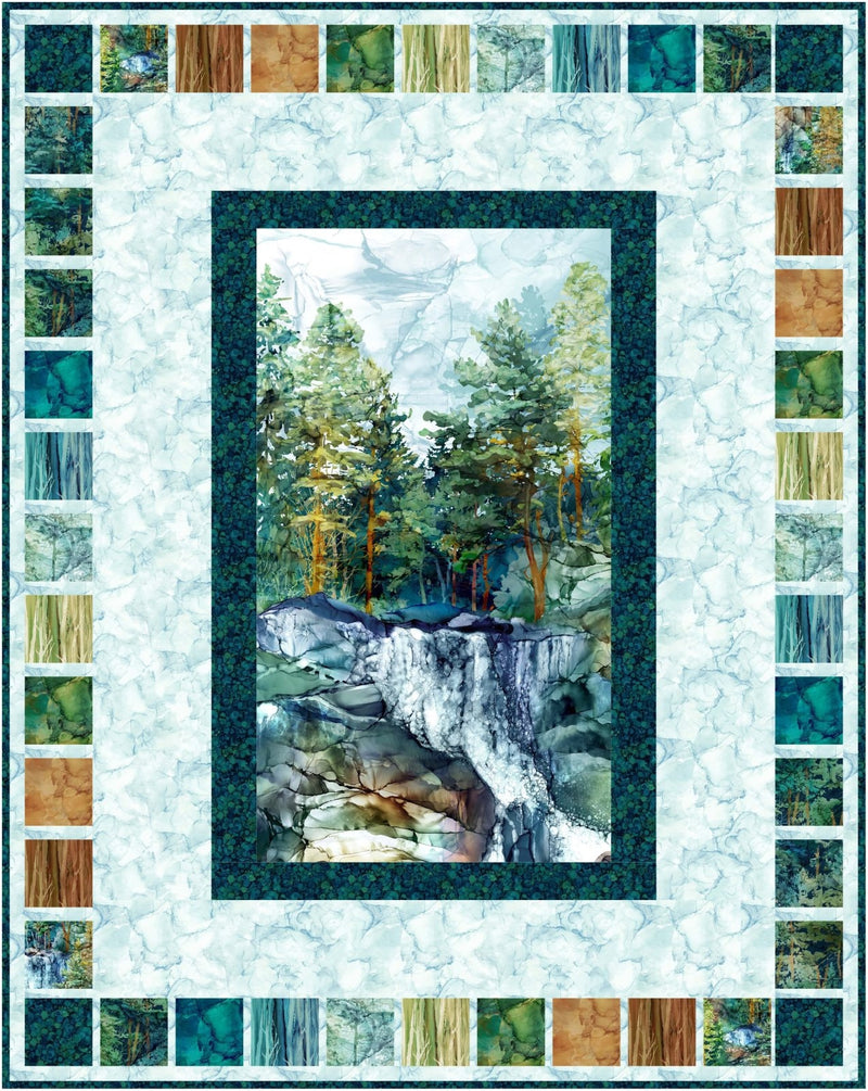 Landscape Gallery Quilt Pattern - Multiple Sizes - Kissed Quilts - Featuring Cedarcrest Falls