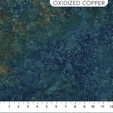 Oxidized Copper Sienna Marble - Priced by the Half Yard - Stonehenge Gradations II - Linda Ludovico Northcott for Fabrics - 26755-68