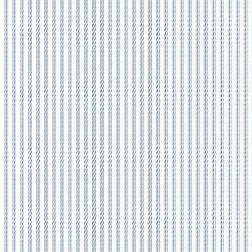 Blue Ticking Stripe on White - Priced by the Half Yard - Stitching Housewives for Henry Glass Fabrics - Q9827-1