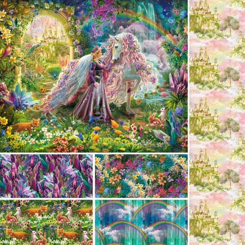 Rainbow Waterfall - Princess Dreams - Priced by the Half Yard - 3 Wishes Fabric - 21536-MLT