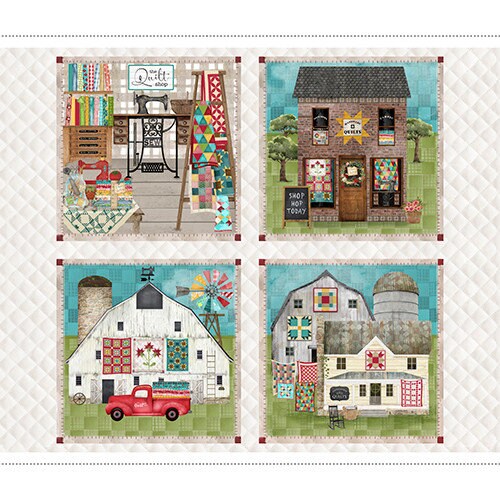 Shop Hop Panel 36" x 44" - Priced by the Half Yard - Shop Hop by Beth Albert for 3 Wishes Fabrics - 21701-PNL