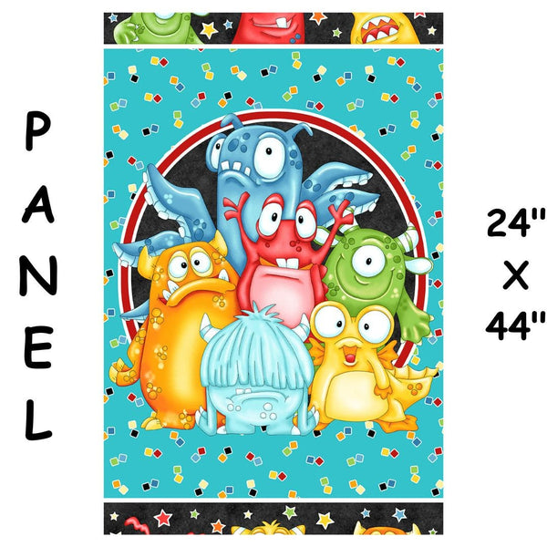 Monsterocity Panel Glow in the Dark 24" x 44" - Monsterocity by Shelley Comiskey for Henry Glass - 1239G-91