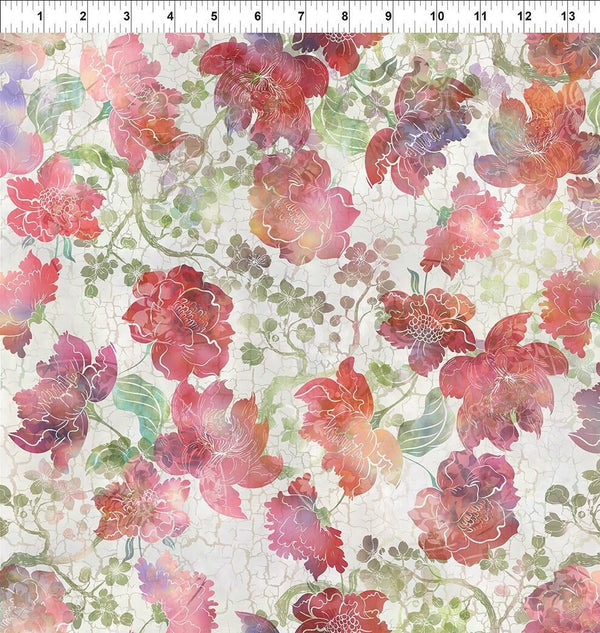 Ethereal Large Floral Red - Priced by the Half Yard - Jason Yenter for In The Beginning fabrics - 1JYT 1