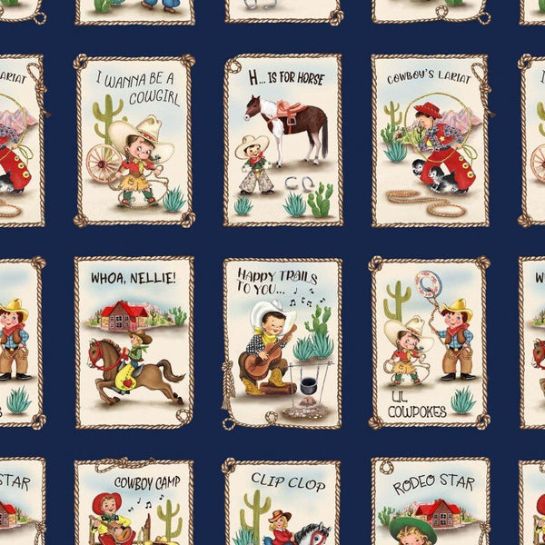 Lil Cowhands Multicolor - Priced by the Yard - Happy Trails by Christine Stainbrook for Michael Miller Fabrics - CX11513-MULT