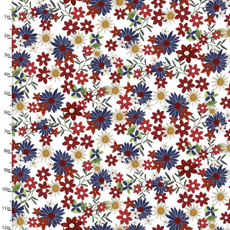 Sweet Land of Liberty Floral - Priced by the Half Yard - Beth Albert for 3 Wishes Fabric - 21665