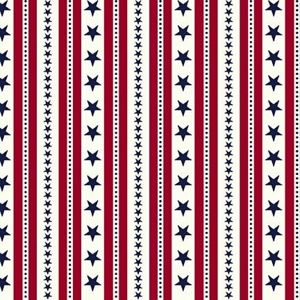 Star Stripe Cream - Priced by the Half Yard - Friday Harbor by Janet Nesbitt for Henry Glass Fabrics - Q-3182-44