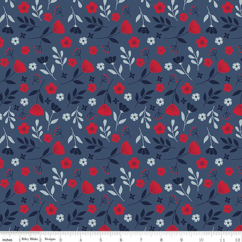 American Beauty Floral in Navy - Priced by the Half Yard - Dani Mogstad for Riley Blake Designs - C14441-Navy