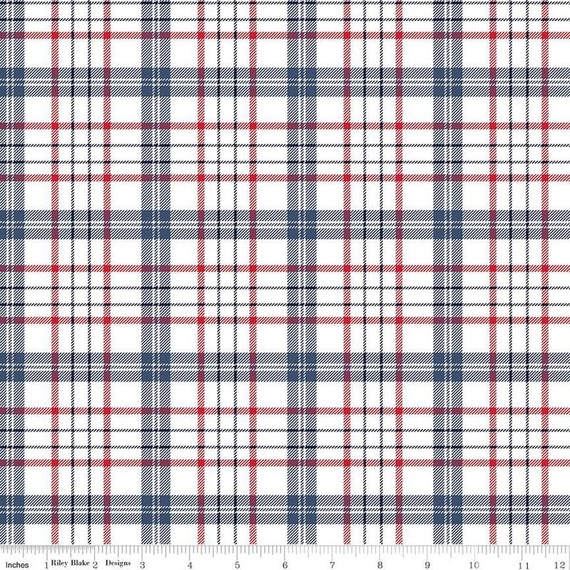 American Beauty Plaid in Navy - Priced by the Half Yard - Dani Mogstad for Riley Blake Designs - C14443-Navy