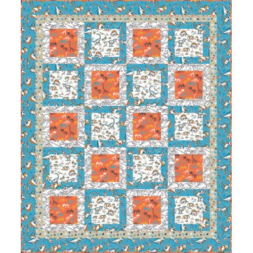 Totally Roarsome Flannel Quilt Kit - 60.5" x 72.5"
