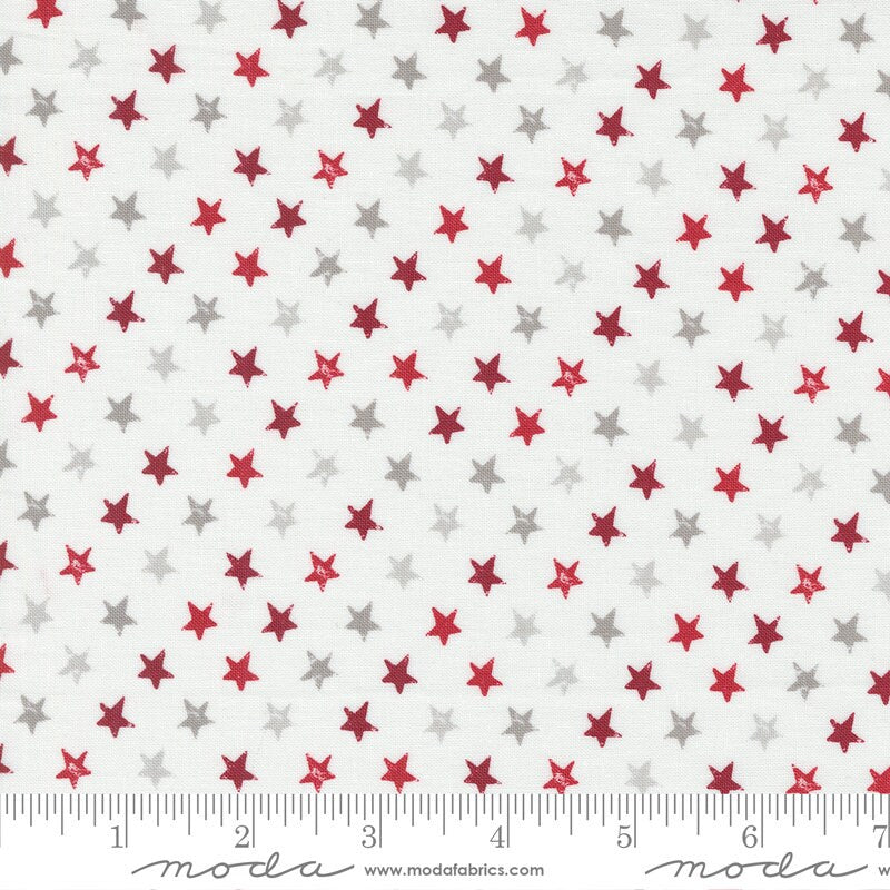 Star Spangled Stars Cloud Red - Priced by the 1/2 Yard - Old Glory by Lella Boutique for Moda Fabrics - 5204 11