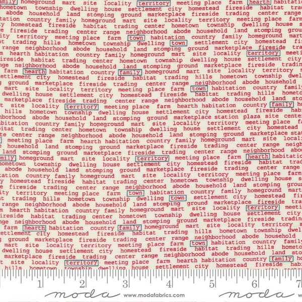 Town News Cream Red - Priced by the 1/2 Yard - Vintage by Sweetwater for Moda Fabrics - 55654 21