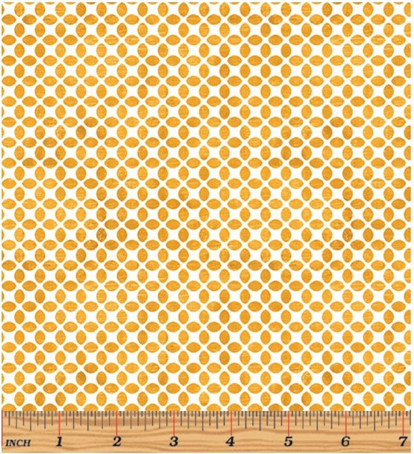 Chalk Geo Gold - Priced by the Half Yard - Inspired Blooms by Shannon Roberts for Benartex - 16214-33