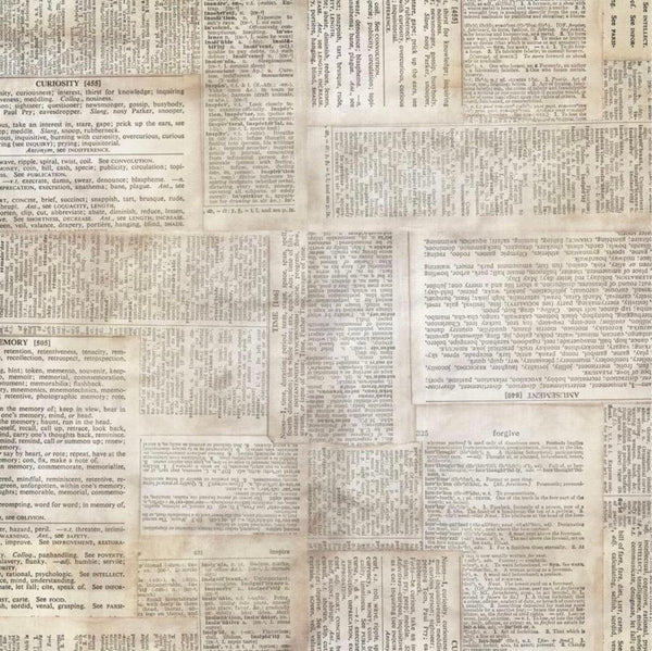 Dictionary Quilt Fabric - Priced by the 1/2 Yard - Tim Holtz for FreeSpirit Fabrics - PWTH008.NEUTRAL