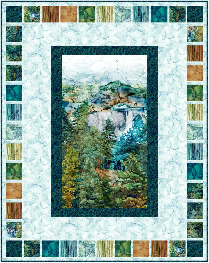 Landscape Gallery Quilt Pattern - Multiple Sizes - Kissed Quilts - Featuring Cedarcrest Falls