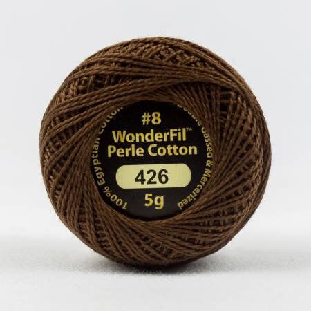 Baker's Chocolate 8wt Perle Cotton Thread - Eleganza - 5-Gram- 42 Yards - 100% Egyptian Cotton Thread - EL5G-426