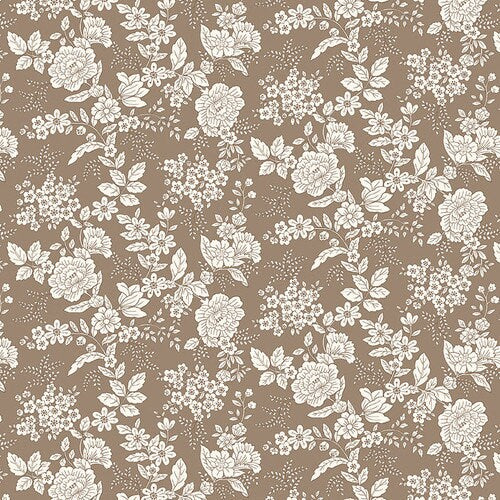 Dark Taupe Tranquility - Priced by the Half Yard - Kim Diehl for Henry Glass - 826-909