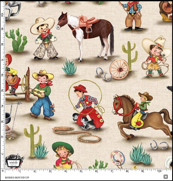 Rodeo Round Up Cream - Priced by the Half Yard - Happy Trails by Christine Stainbrook for Michael Miller Fabrics - CX11506-CREM