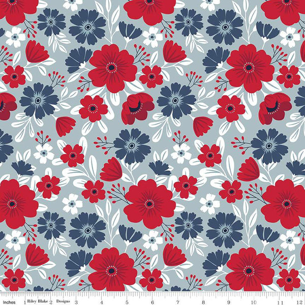 American Beauty Main in Storm - Priced by the Half Yard - Dani Mogstad for Riley Blake Designs - C14440-STORM