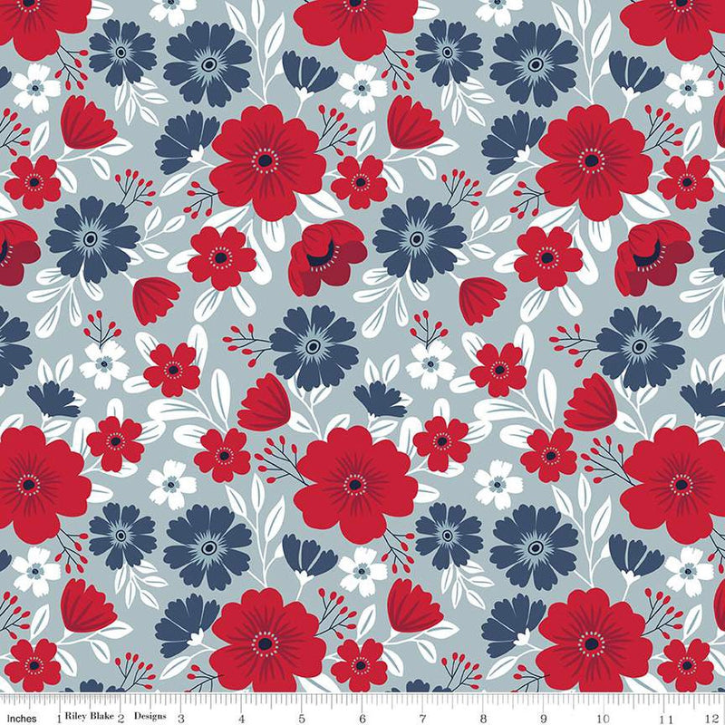 American Beauty Main in Storm - Priced by the Half Yard - Dani Mogstad for Riley Blake Designs - C14440-STORM